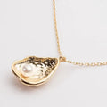 Shell Pendant with Pearl Necklace- G