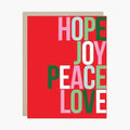 Hope Joy Peace Red Holiday Card