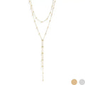 18K Gold Satellite Layered Lariat Necklace