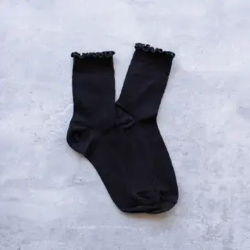 Wednesday Ruffle Socks - Black