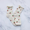 Vintage Cherry Socks - Oatmeal/Cherry