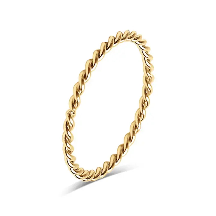 Braided Stacking Ring - Gold- 6