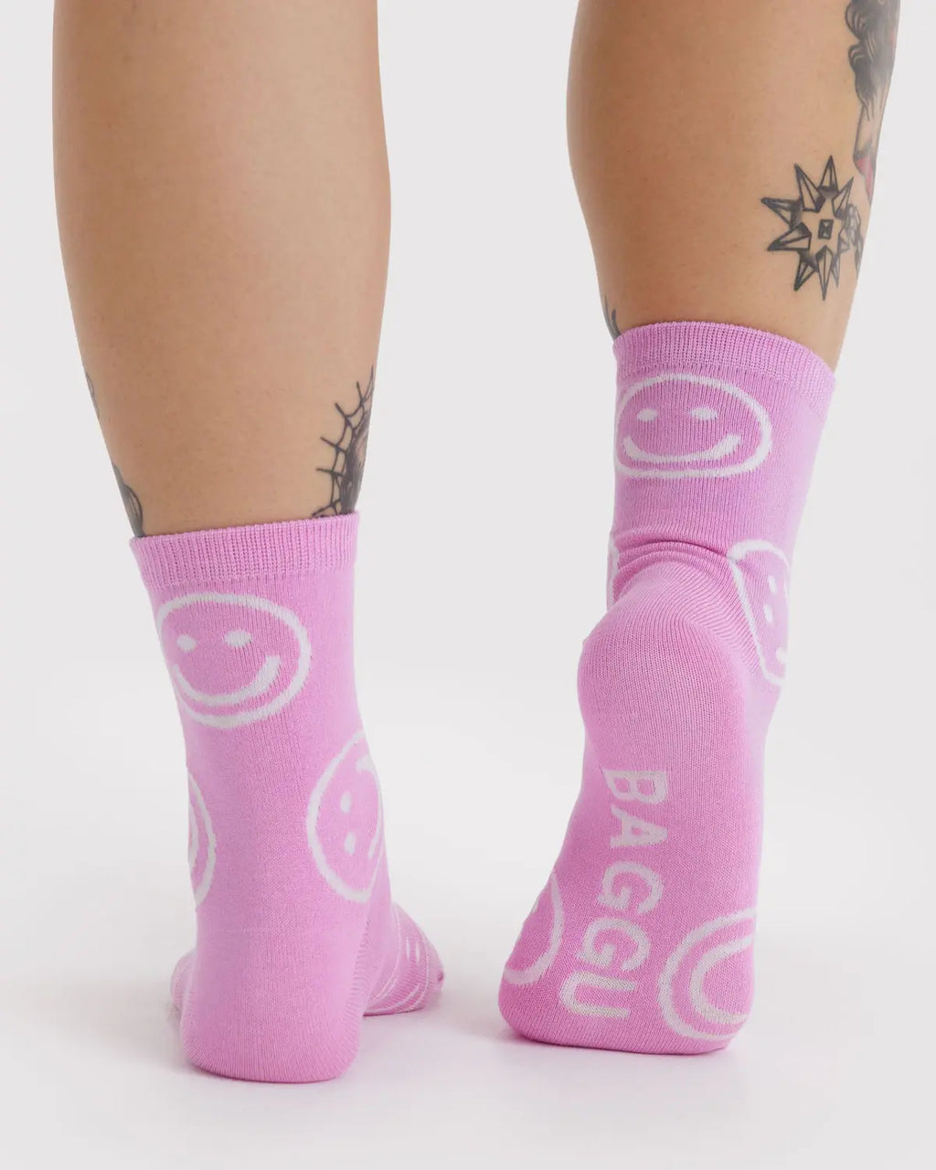 Baggu Crew Sock- Pink Happy