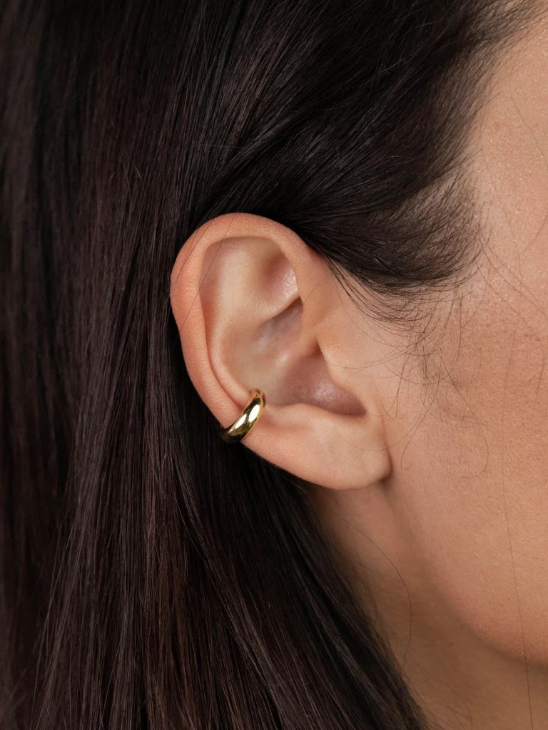 Gold Cuff Earrings - Bold Smooth