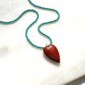 Esti Stone Heart Necklace - Rust & Turquoise 18"