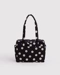 Everyday Cloud Bag - Black and Cream Polka Dot