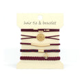 Hair Tie Bracelets- Burgundy