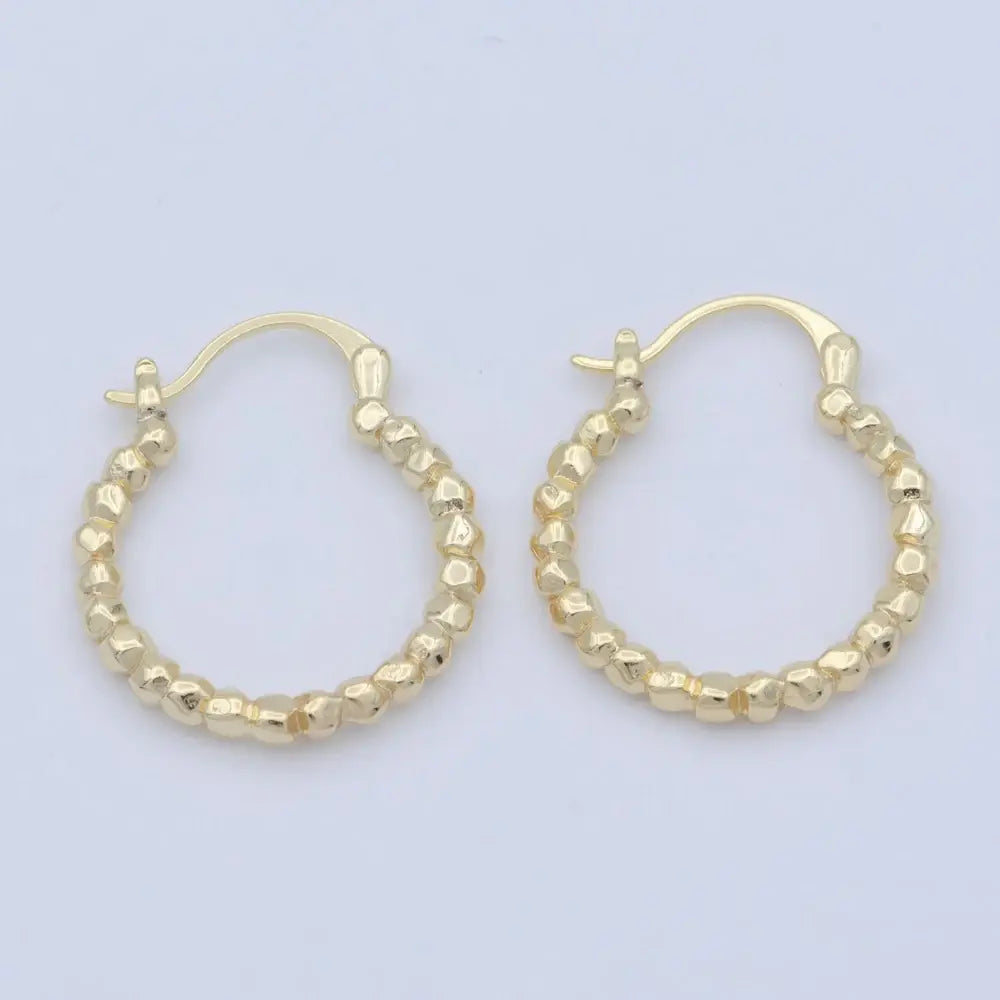 GF Geometric Beaded Bubble Latch Hoop
