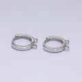 Thin Double Open Loop Huggie- Silver