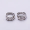 14mm Oval CZ Wide Huggie- Silver