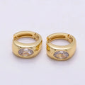 14mm Oval CZ Wide Huggie- GF