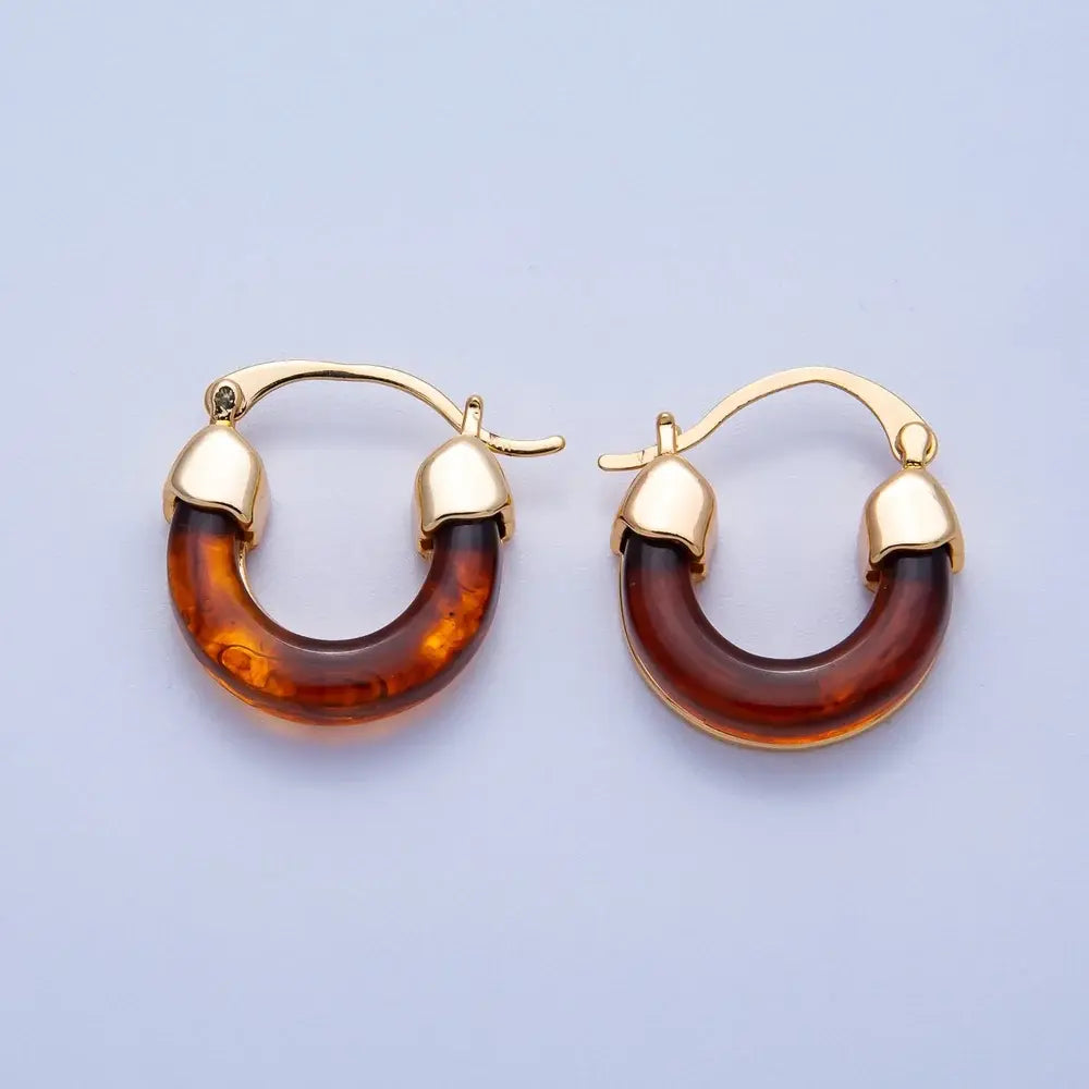25mm Brown Resin Latch Hoop- GF
