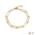 Long Paperclip Bracelet- Gold