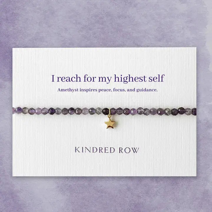 Amethyst Star Affirmation Charm Bracelet