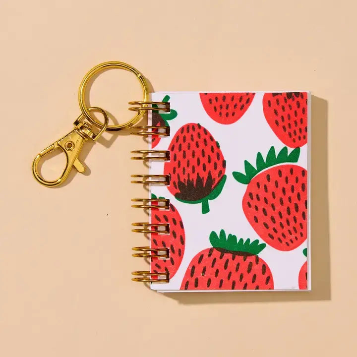Mini Notebook Charm- Strawberry
