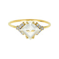 Diamond & Topaz Aphrodite Shield Ring sz6