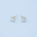 White Shell Pearl Heart Stud-GP