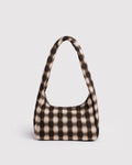 Small Nylon Meringue Bag- Blurred Gingham Brown