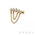 Multi Round Cz Dangle Chain Top