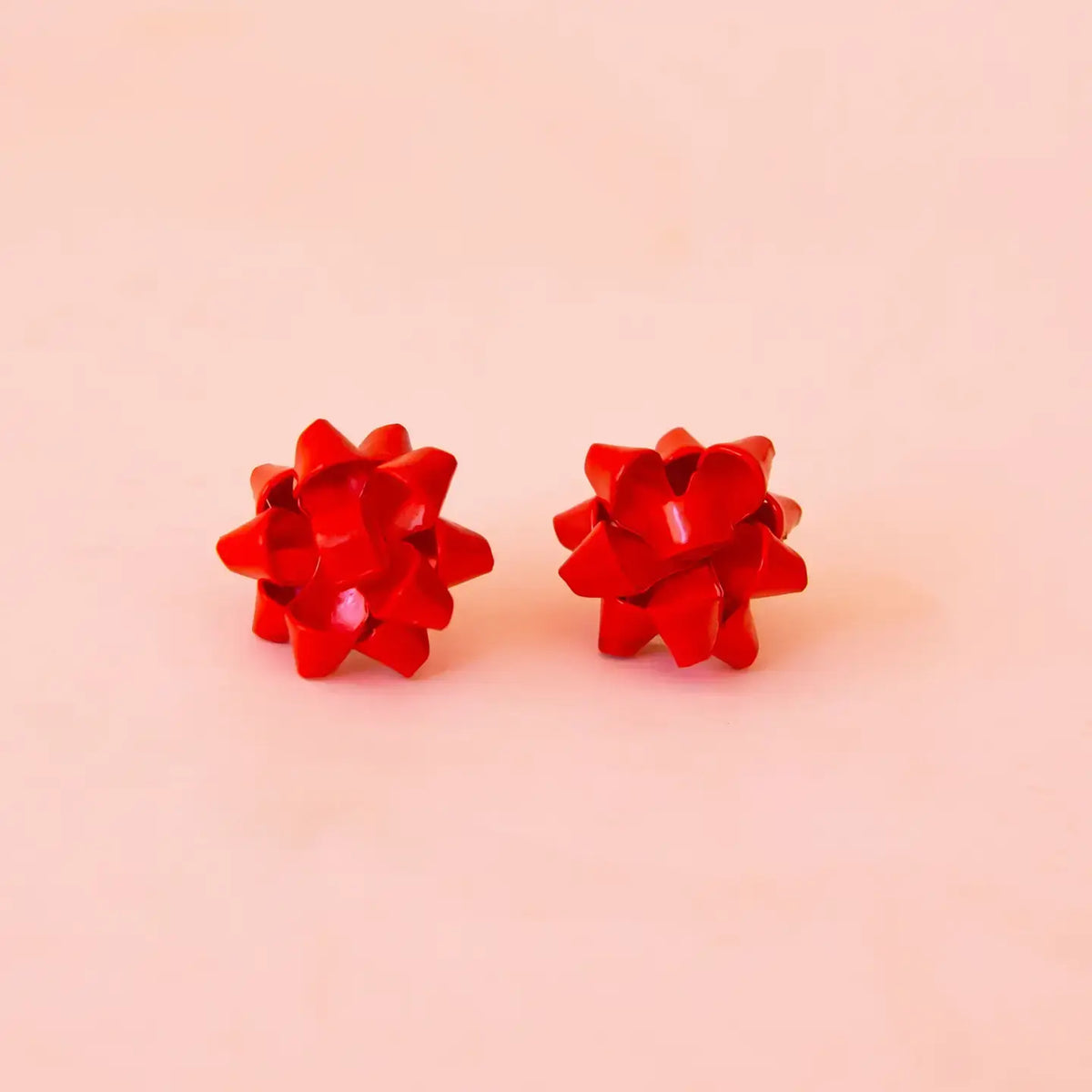 Holiday Bow Earrings- Single - Red