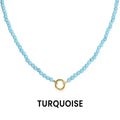 Stone Charm Keeper Necklace- Turquoise