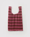 Pleated Baggu - Azalea Pink Tartan