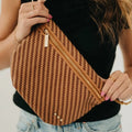 Diagonal Woven Westlyn Bum Bag- Two Tone Browns
