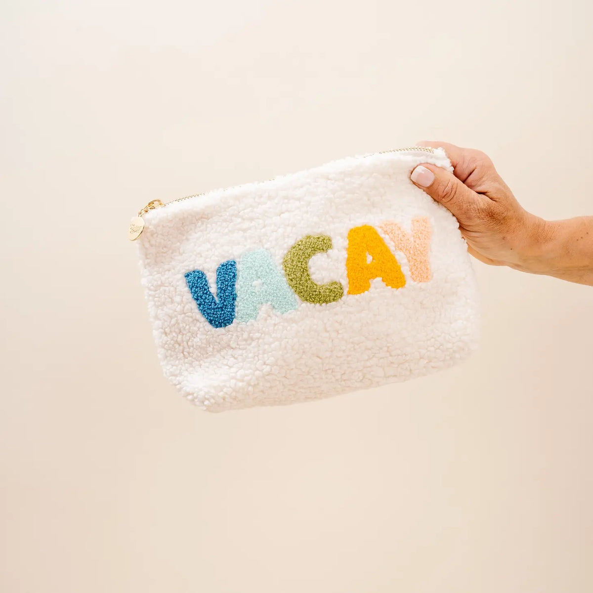 Cream Teddy Pouch - Vacay