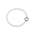 Beaded Pearl Charm Holder Bracelet- Stainless