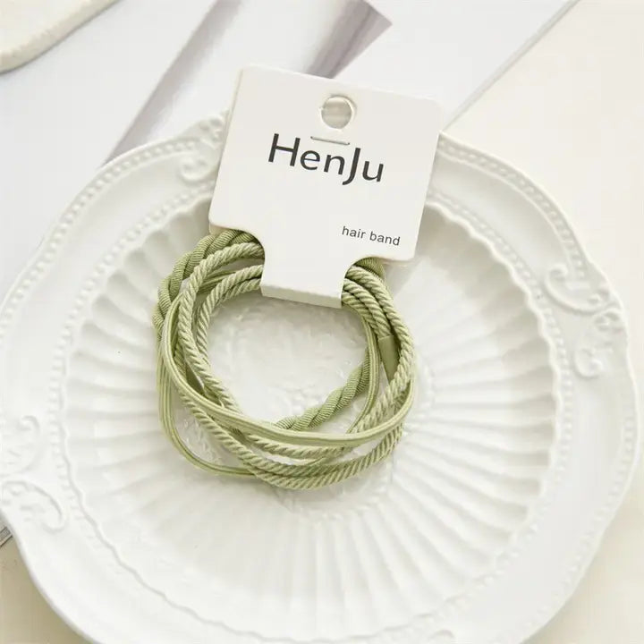 4 Pack Hair Ties- Light Green