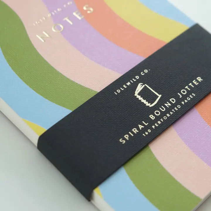 Wavy Rainbow Spiral Jotter