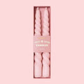 Twist Taper Candles- Pink