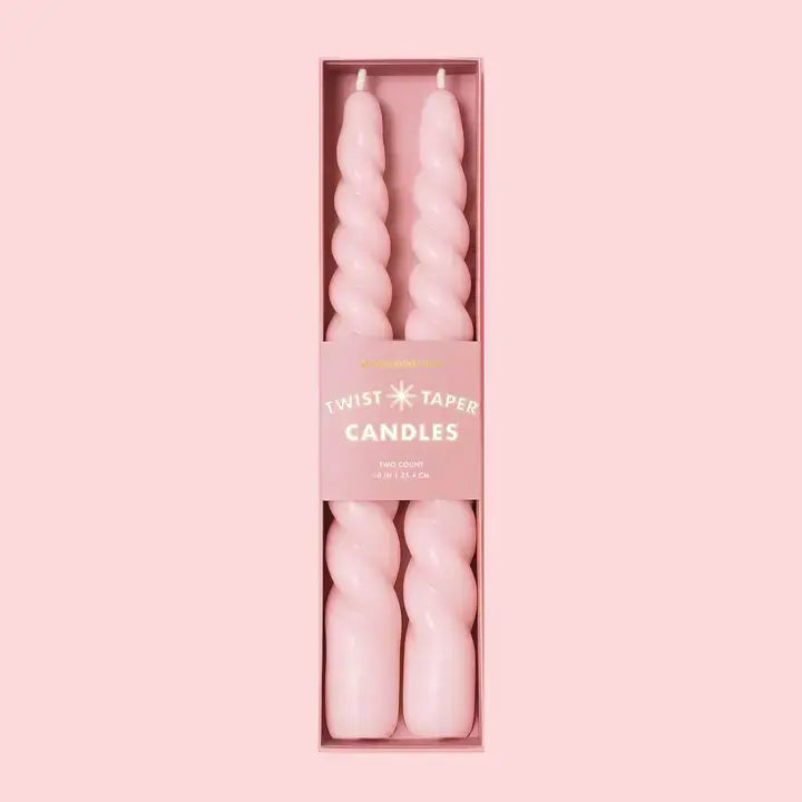 Twist Taper Candles- Pink