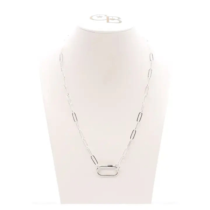 Ashley Necklace w/ Piper Carabiner - Silver