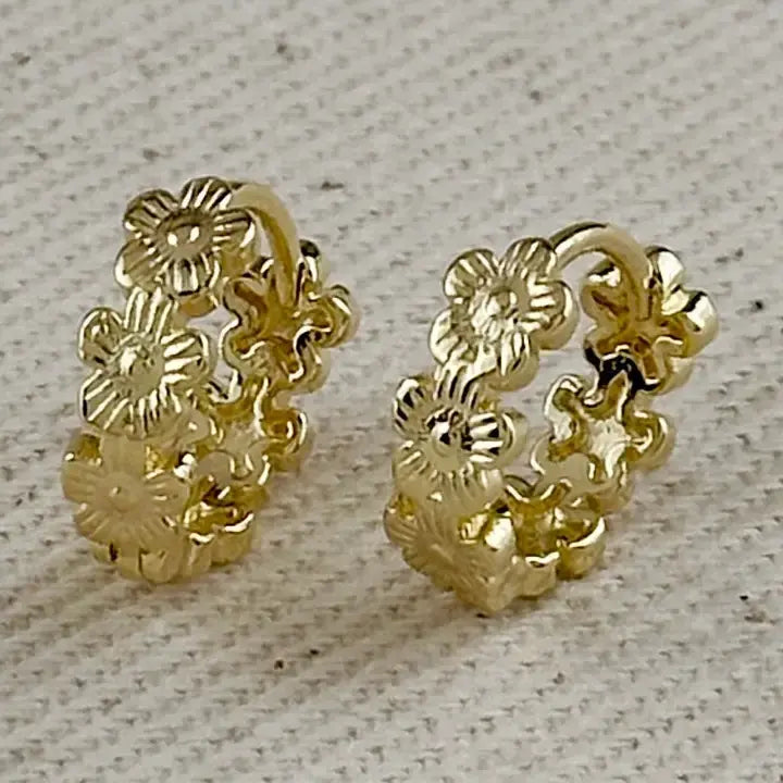 18k GF Flower Huggies