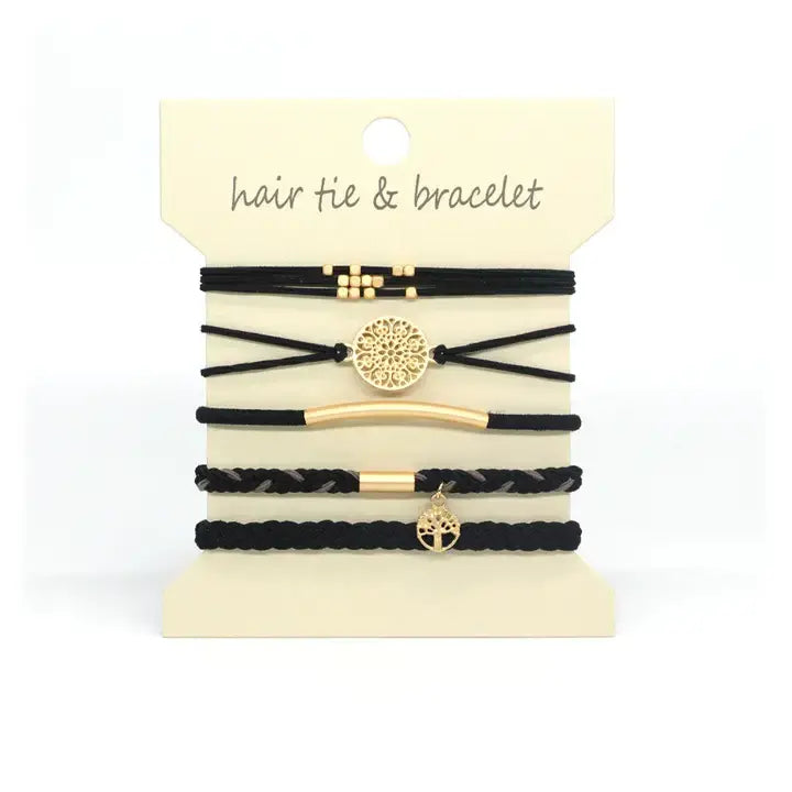 Hair Tie Bracelets- Charcoal