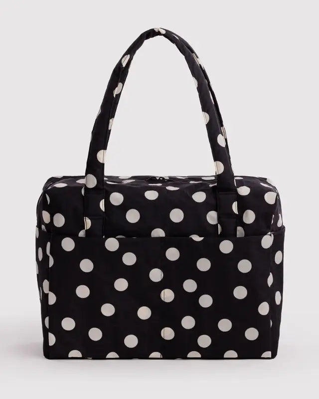 Cloud Carry-on - Black and Cream Polka Dot