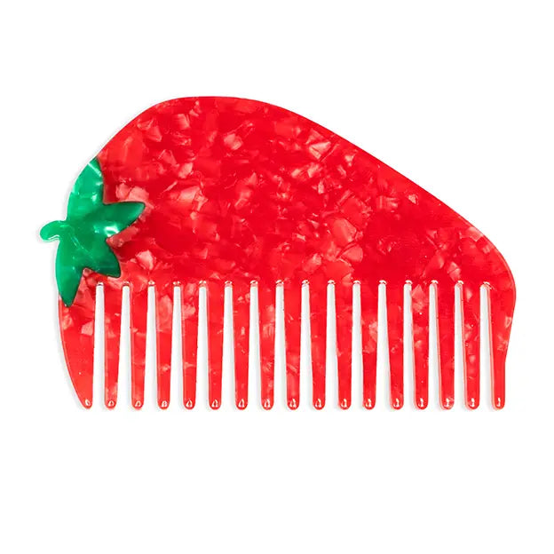 Wide-Tooth Mini Comb- Strawberry