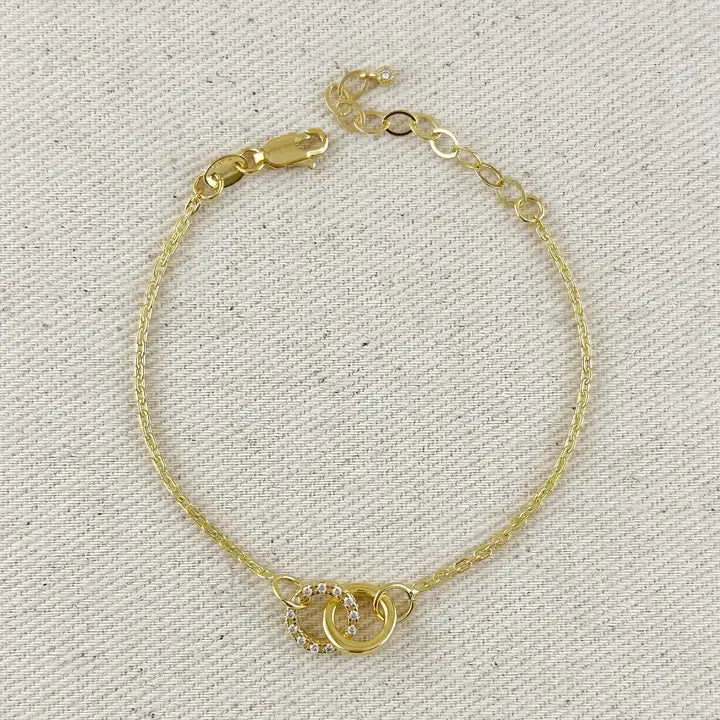 18k GF Linked Cz Bracelet