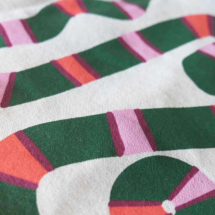 Striped Snake Canvas Tote Bag
