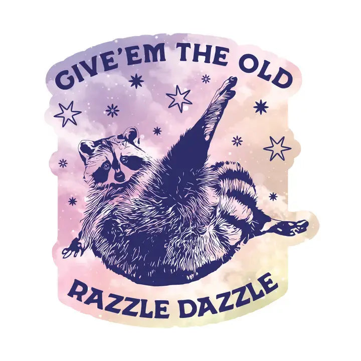Razzle Dazzle Raccoon Sticker