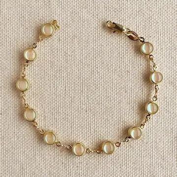 18k GF Rounded Opal Bracelet