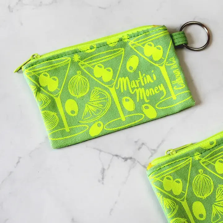 Martini Money Zipper Card Pouch