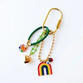 Rainbow Bag Charm - Green Beads