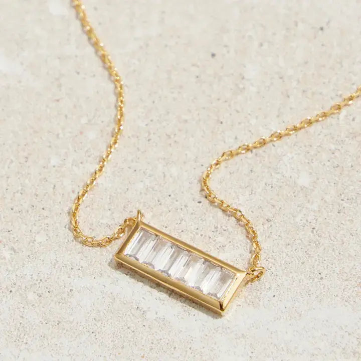 Baguette Crystals Bar Nacklace-G