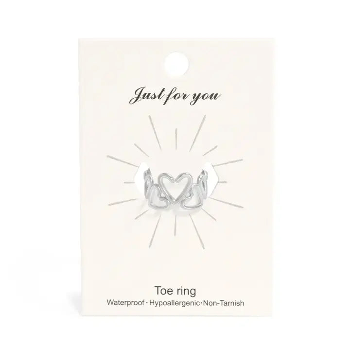 Stainless Steel Adjustable Heart Toe Ring