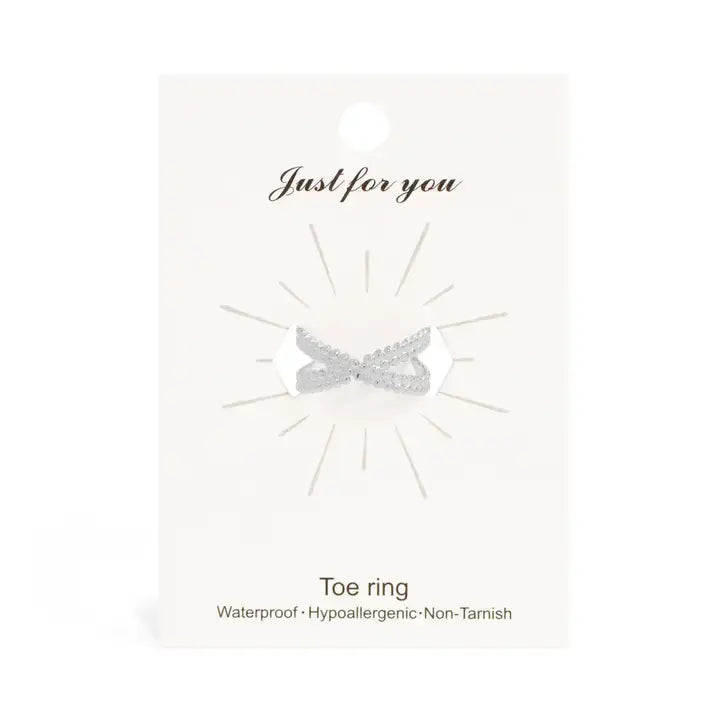Stainless Steel Cross Over Toe Ring
