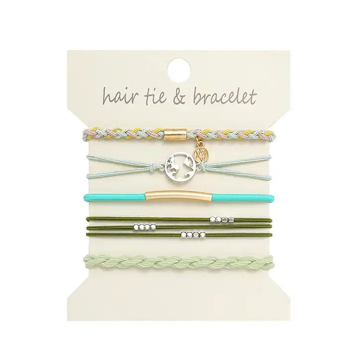 Hair Tie Bracelets- Silver Pendant