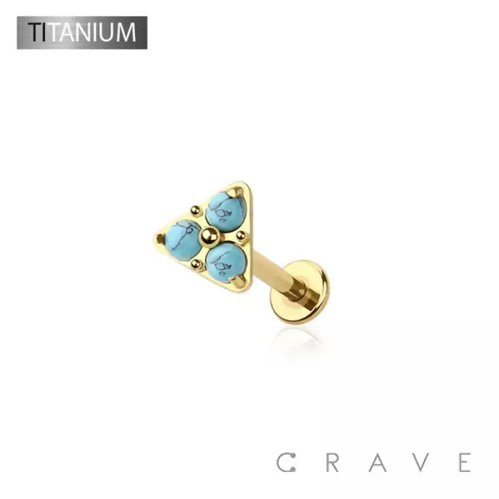Implant Grade Solid Titanium Triangle Triple Cz Push in Top