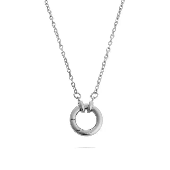 Loop Chain Charm Holder Necklace- Stainless
